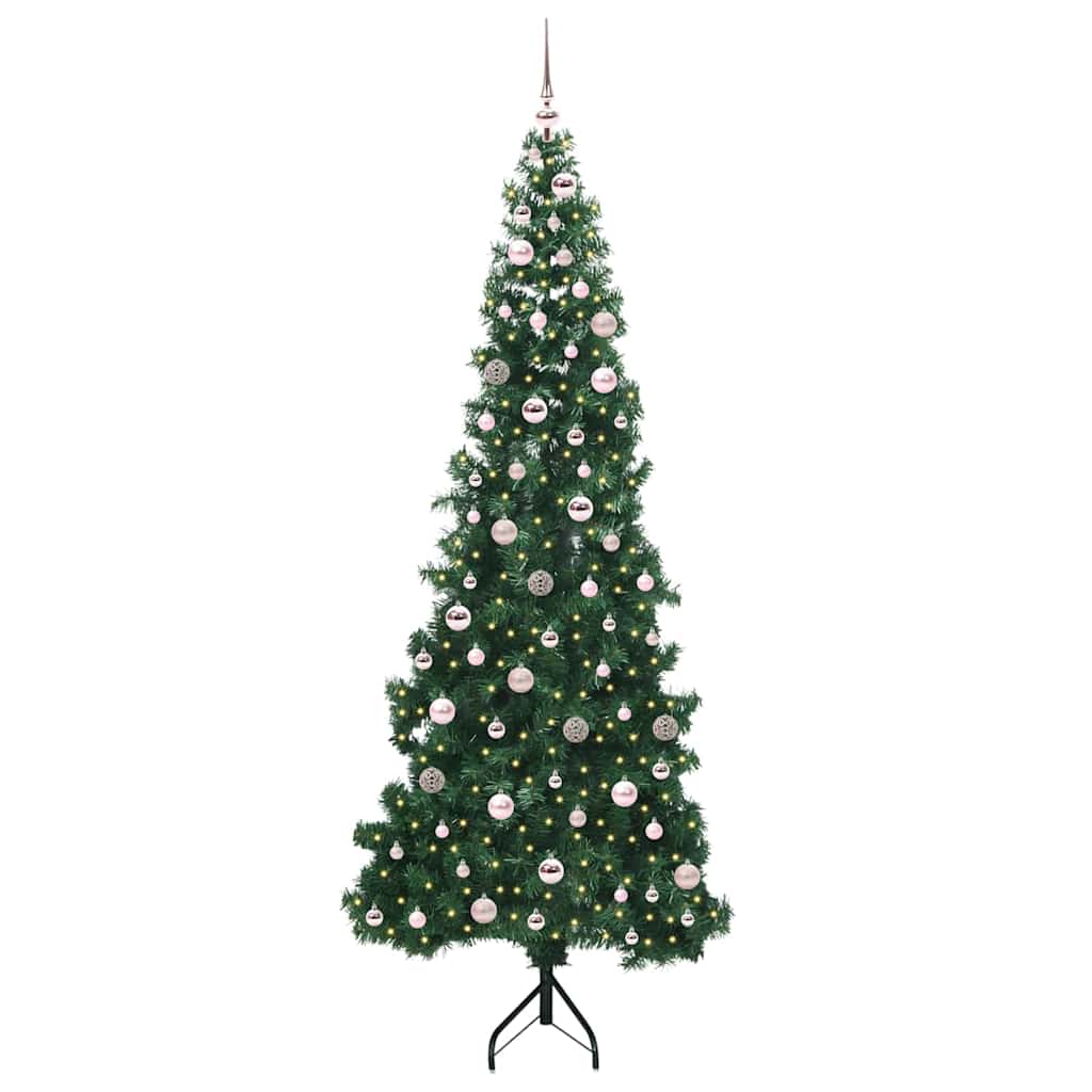 Albero di Natale Artificiale Angolare con 300 LED Verde 240 cm 3397291
