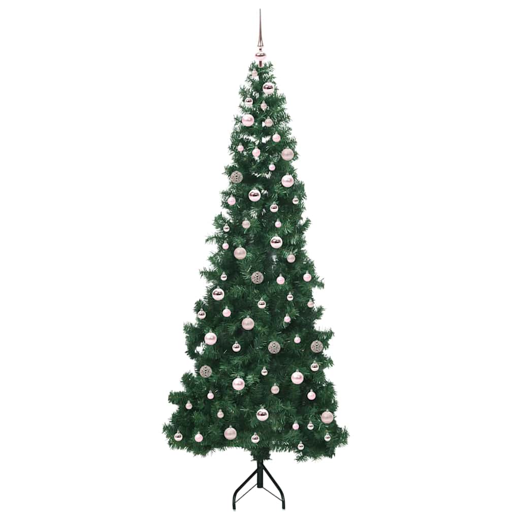 Albero di Natale Artificiale Angolare con 300 LED Verde 240 cm 3397291