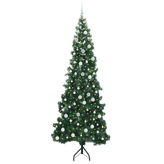 Albero di Natale Artificiale Angolare con 300 LED Verde 240 cm 3397292