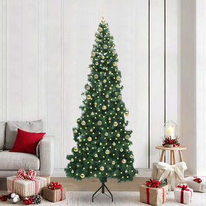 Albero di Natale Artificiale Angolare con 300 LED Verde 240 cm 3397293
