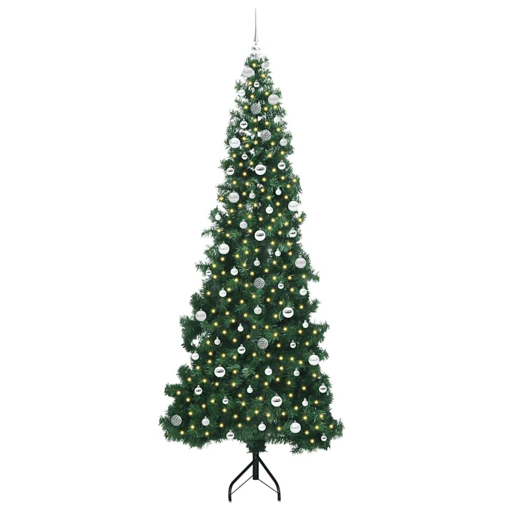 Albero di Natale Artificiale Angolare con 300 LED Verde 240 cm 3397294
