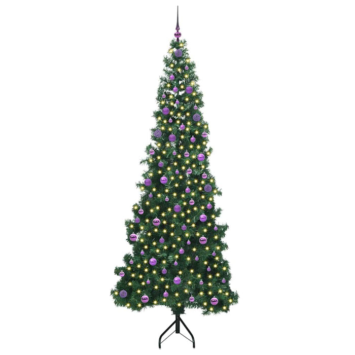 Albero di Natale Artificiale Angolare con 300 LED Verde 240 cm 3397295