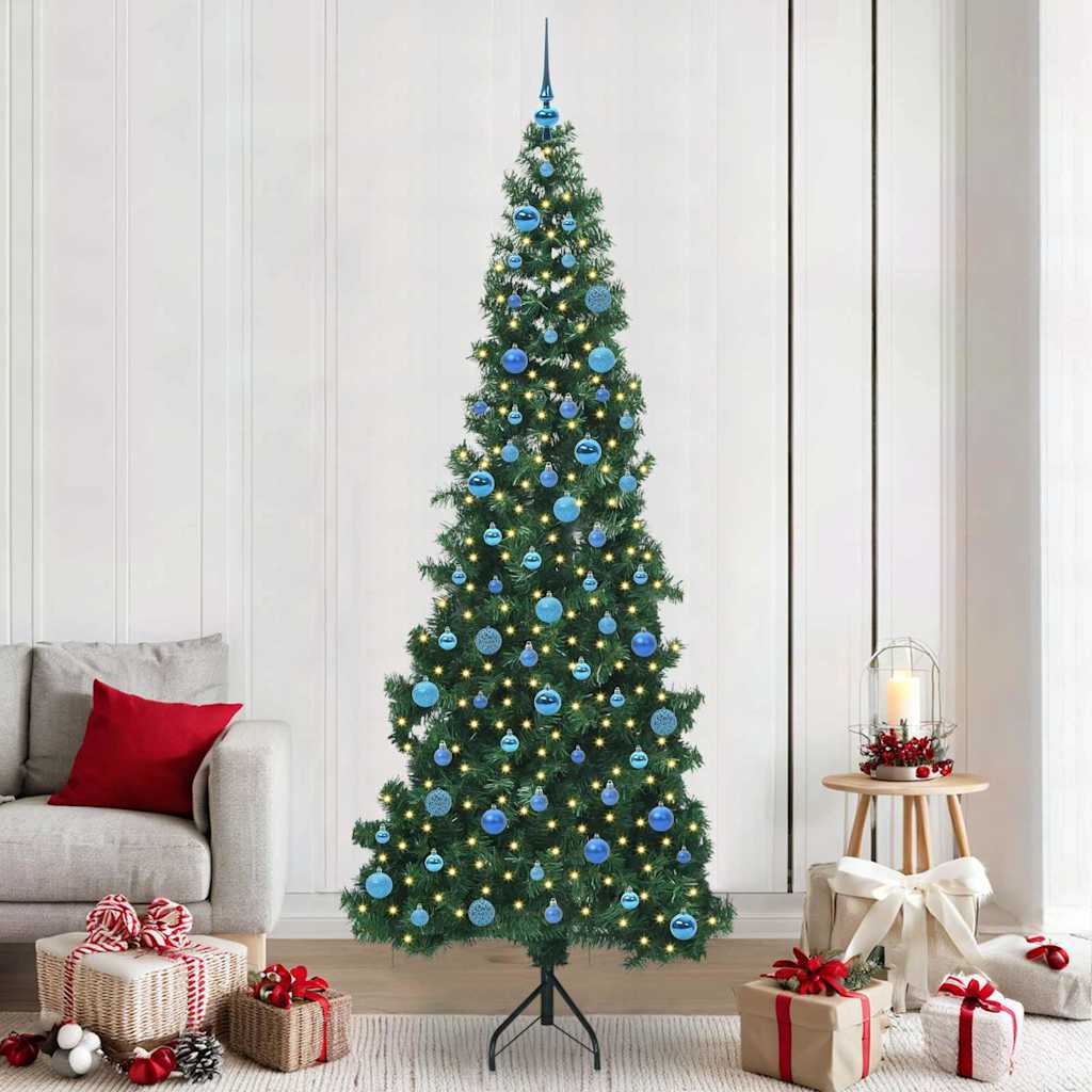 Albero di Natale Artificiale Angolare con 300 LED Verde 240 cm 3397296