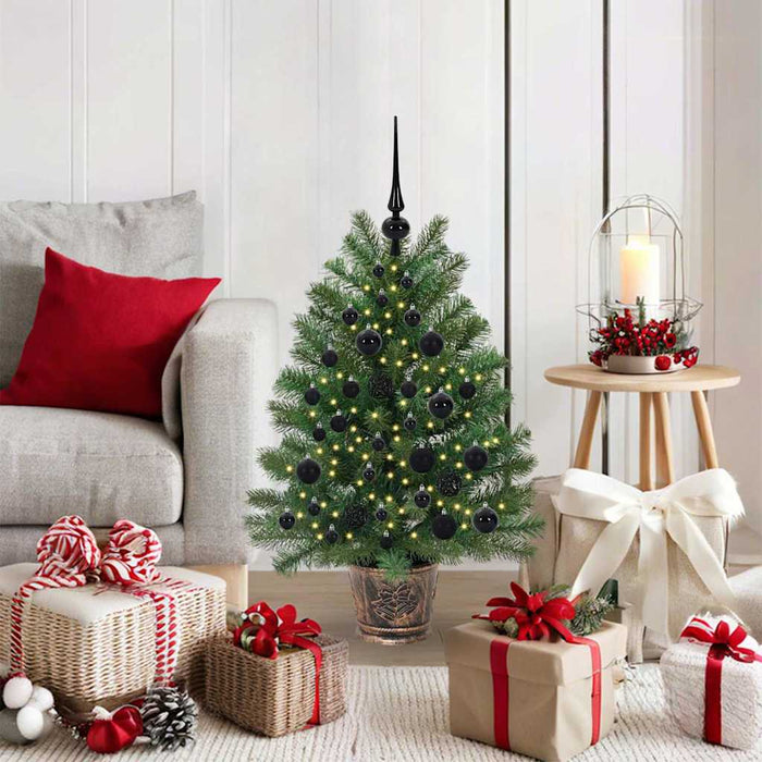 Albero di Natale artificiale con 150 LED Verde 95 cm PE e PVC 3397316