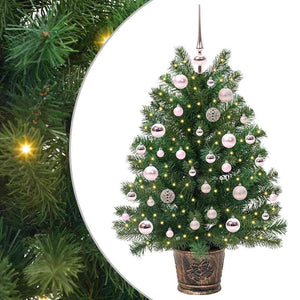 Albero di Natale artificiale con 150 LED Verde 95 cm PE e PVC 3397317