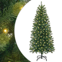 Albero di Natale Artificiale-Albero Natalizio con 150 LED Verde 120 cm PE e PVC 792682