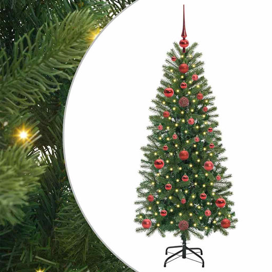 Albero di Natale Artificiale-Albero Natalizio con 150 LED Verde 120 cm PE e PVC 805919