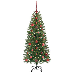Albero di Natale Artificiale-Albero Natalizio con 150 LED Verde 120 cm PE e PVC 805919