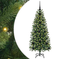 Albero di Natale Artificiale-Albero Natalizio con 150 LED Verde 120 cm PE e PVC 953475