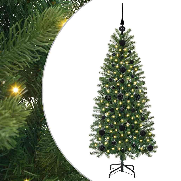 Albero di Natale Artificiale-Albero Natalizio con 150 LED Verde 120 cm PE e PVC 953475