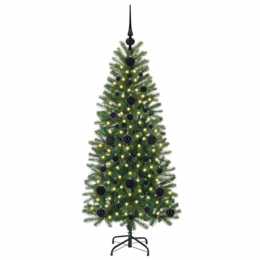 Albero di Natale Artificiale-Albero Natalizio con 150 LED Verde 120 cm PE e PVC 953475