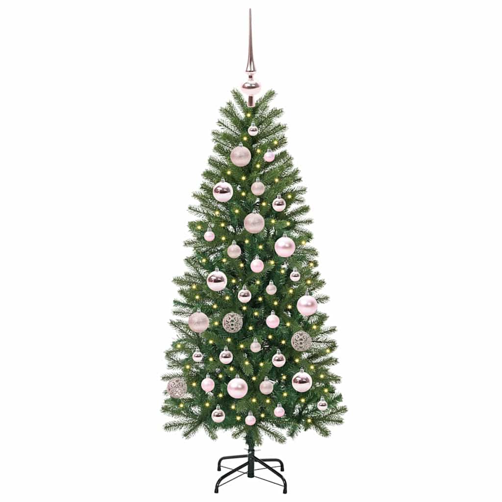 Albero di Natale Artificiale-Albero Natalizio con 150 LED Verde 120 cm PE e PVC 335856