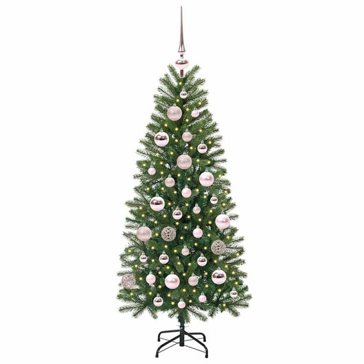 Albero di Natale Artificiale-Albero Natalizio con 150 LED Verde 120 cm PE e PVC 335856