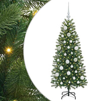 Albero di Natale Artificiale-Albero Natalizio con 150 LED Verde 120 cm PE e PVC 491753