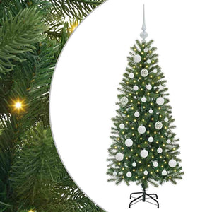 Albero di Natale Artificiale-Albero Natalizio con 150 LED Verde 120 cm PE e PVC 491753