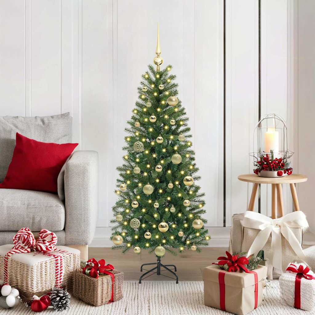 Albero di Natale artificiale con 150 LED Verde 120 cm PE e PVC 3397332