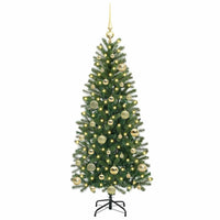 Albero di Natale artificiale con 150 LED Verde 120 cm PE e PVC 3397332