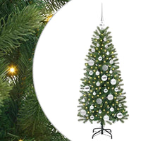 Albero di Natale Artificiale-Albero Natalizio con 150 LED Verde 120 cm PE e PVC 264101
