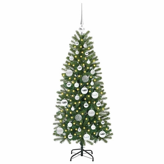 Albero di Natale Artificiale-Albero Natalizio con 150 LED Verde 120 cm PE e PVC 264101