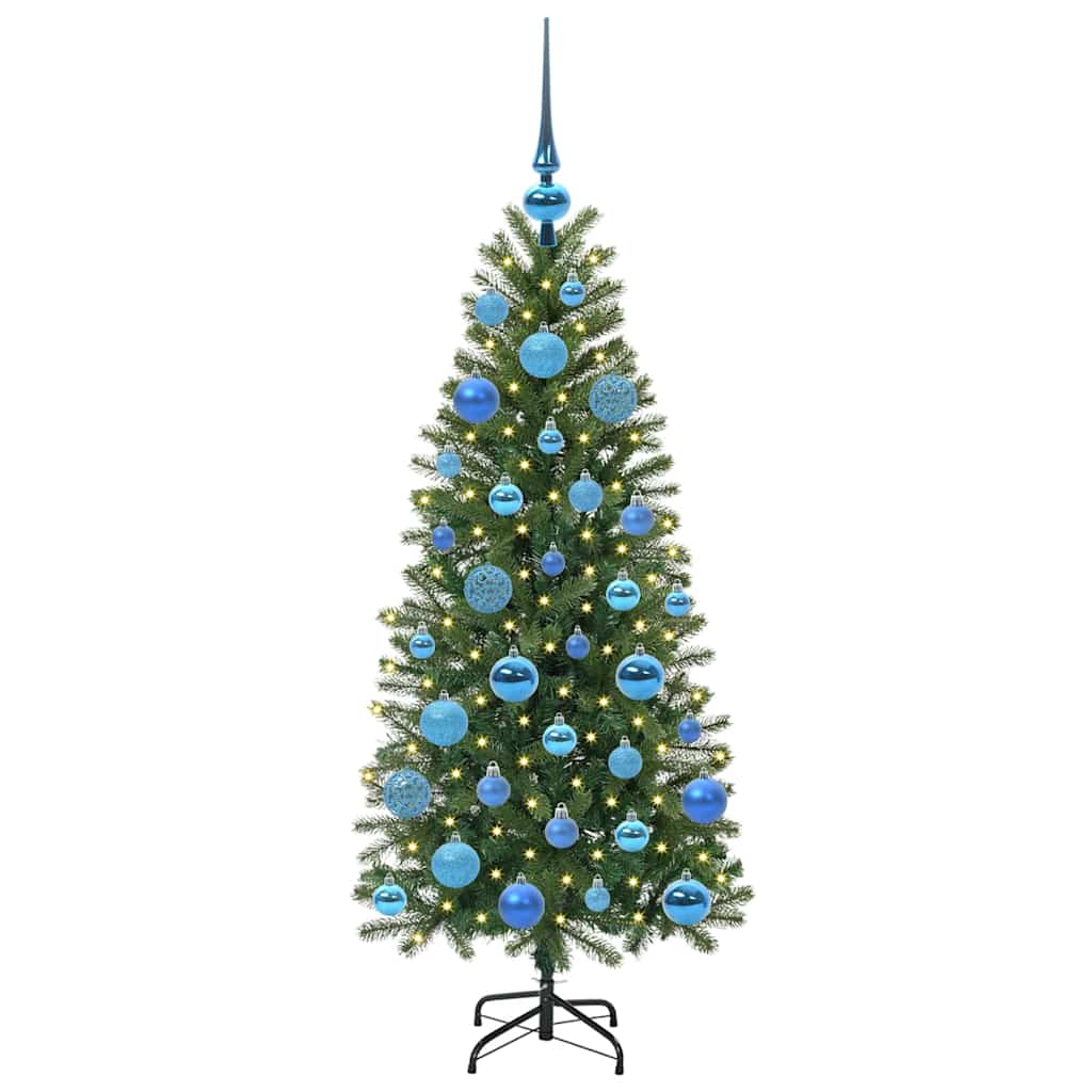 Albero di Natale Artificiale-Albero Natalizio con 150 LED Verde 120 cm PE e PVC 551569