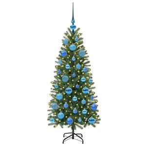 Albero di Natale Artificiale-Albero Natalizio con 150 LED Verde 120 cm PE e PVC 551569