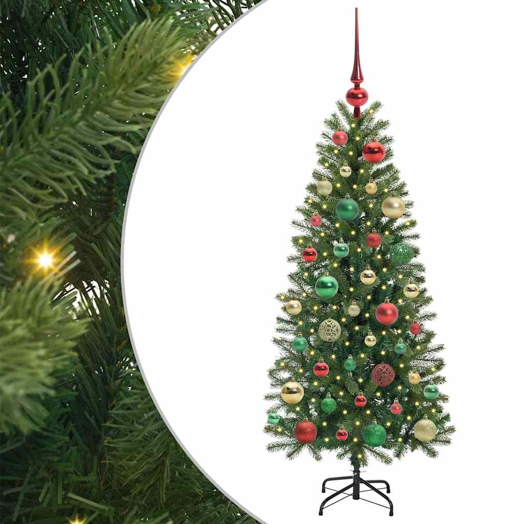 Albero di Natale artificiale con 150 LED Verde 120 cm PE e PVC 3397336
