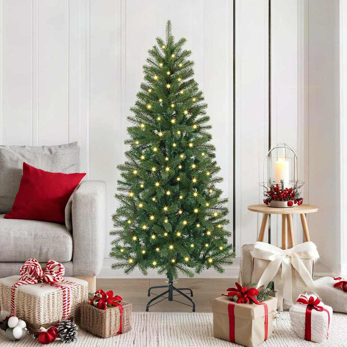 Albero di Natale artificiale con 150 LED Verde 150 cm PE e PVC 3397337
