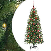 Albero di Natale Artificiale-Albero Natalizio con 150 LED Verde 150 cm PE e PVC 738014
