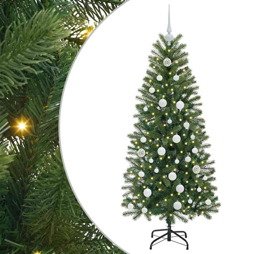 Albero di Natale Artificiale-Albero Natalizio con 150 LED Verde 150 cm PE e PVC 642930