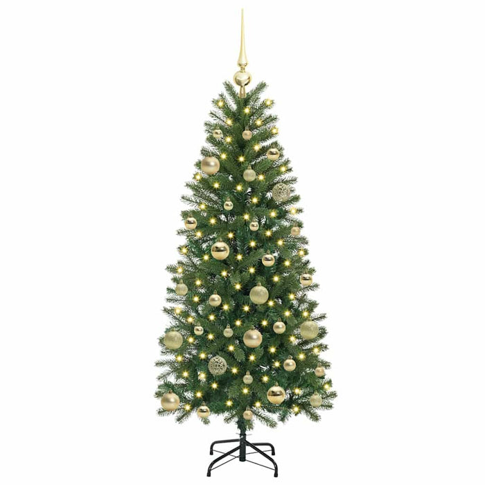 Albero di Natale Artificiale-Albero Natalizio con 150 LED Verde 150 cm PE e PVC 540673