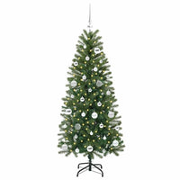Albero di Natale Artificiale-Albero Natalizio con 150 LED Verde 150 cm PE e PVC 669168