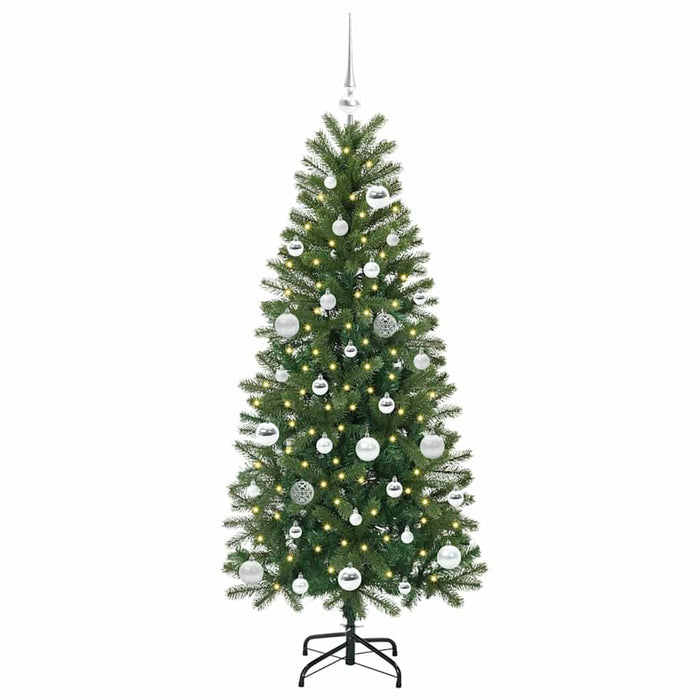 Albero di Natale Artificiale-Albero Natalizio con 150 LED Verde 150 cm PE e PVC 669168