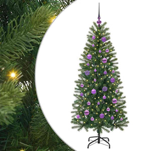 Albero di Natale artificiale con 150 LED Verde 150 cm PE e PVC 3397347