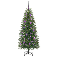 Albero di Natale Artificiale-Albero Natalizio con 150 LED Verde 150 cm PE e PVC 660541