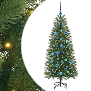 Albero di Natale Artificiale-Albero Natalizio con 150 LED Verde 150 cm PE e PVC 737824