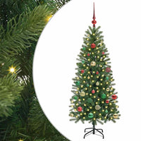 Albero di Natale Artificiale-Albero Natalizio con 150 LED Verde 150 cm PE e PVC 466271