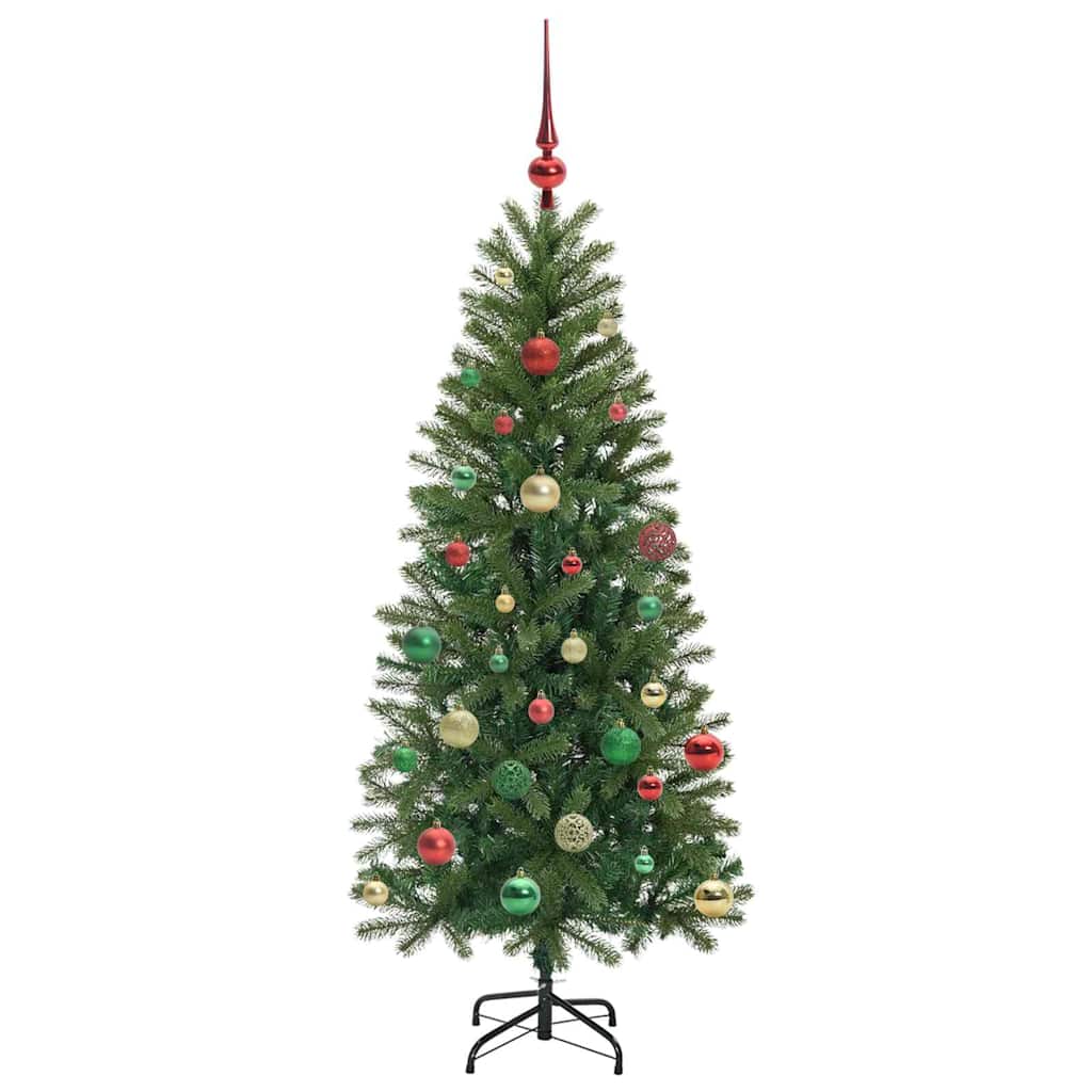 Albero di Natale Artificiale-Albero Natalizio con 150 LED Verde 150 cm PE e PVC 466271