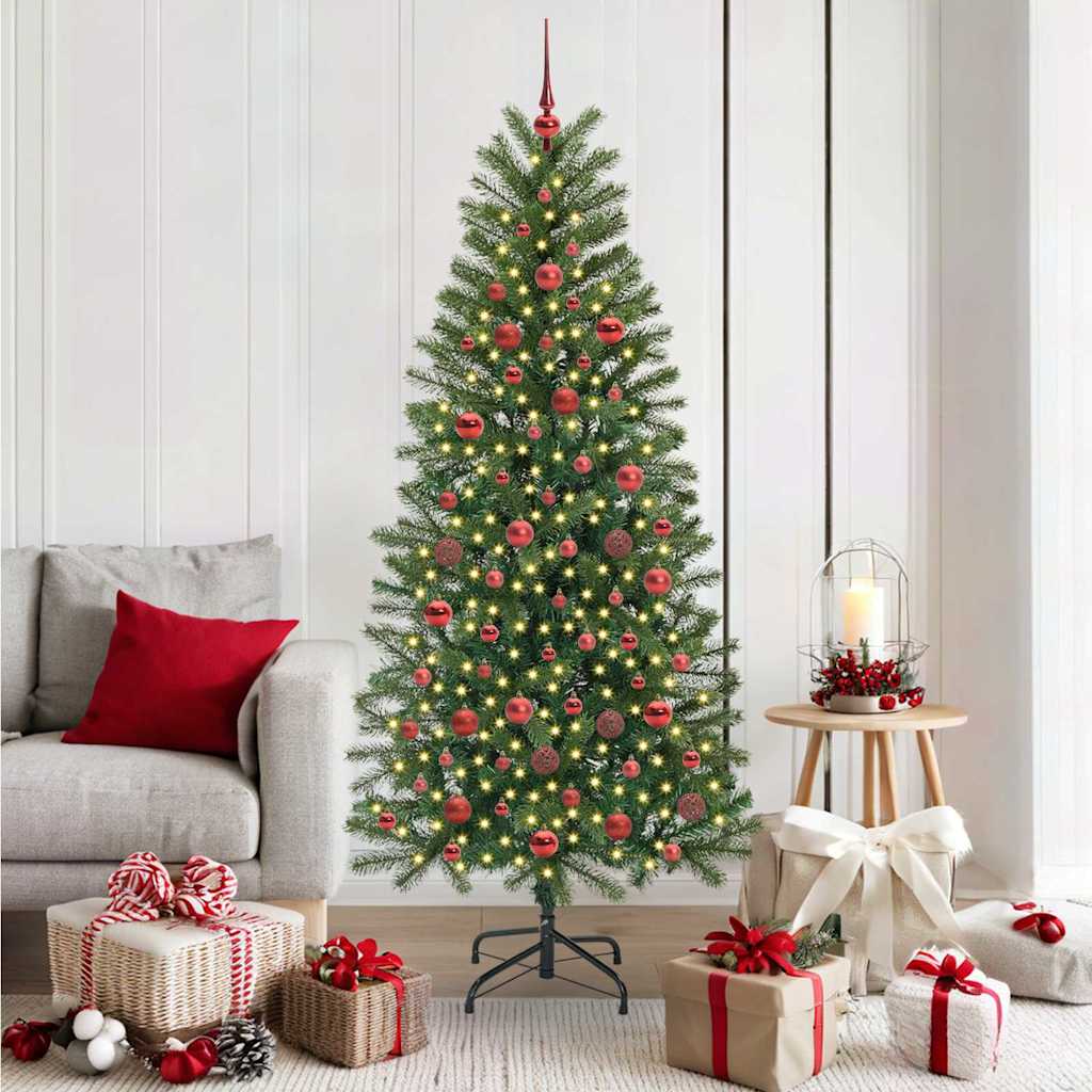 Albero di Natale artificiale con 300 LED Verde 180 cm PE e PVC 3397354