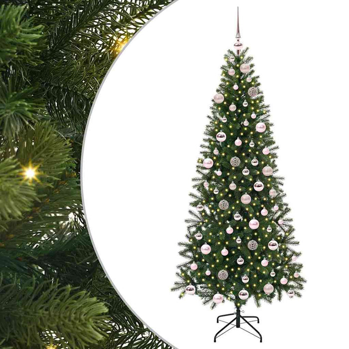 Albero di Natale artificiale con 300 LED Verde 180 cm PE e PVC 3397356