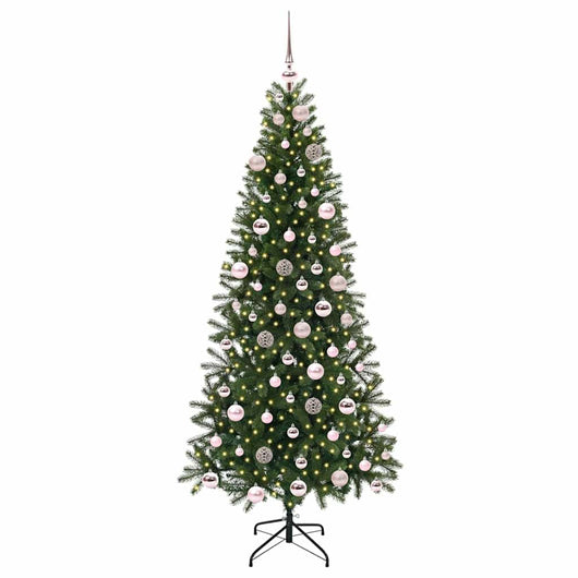 Albero di Natale Artificiale-Albero Natalizio con 300 LED Verde 180 cm PE e PVC 896092