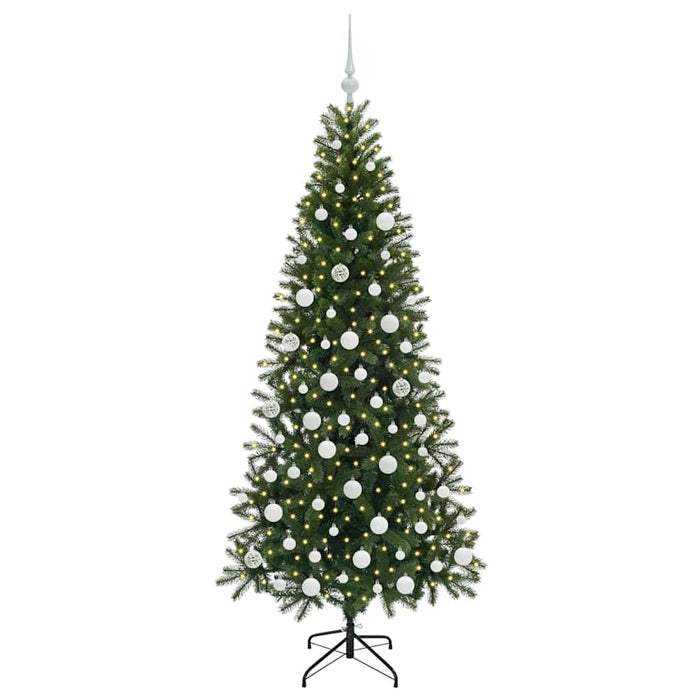 Albero di Natale Artificiale-Albero Natalizio con 300 LED Verde 180 cm PE e PVC 499377