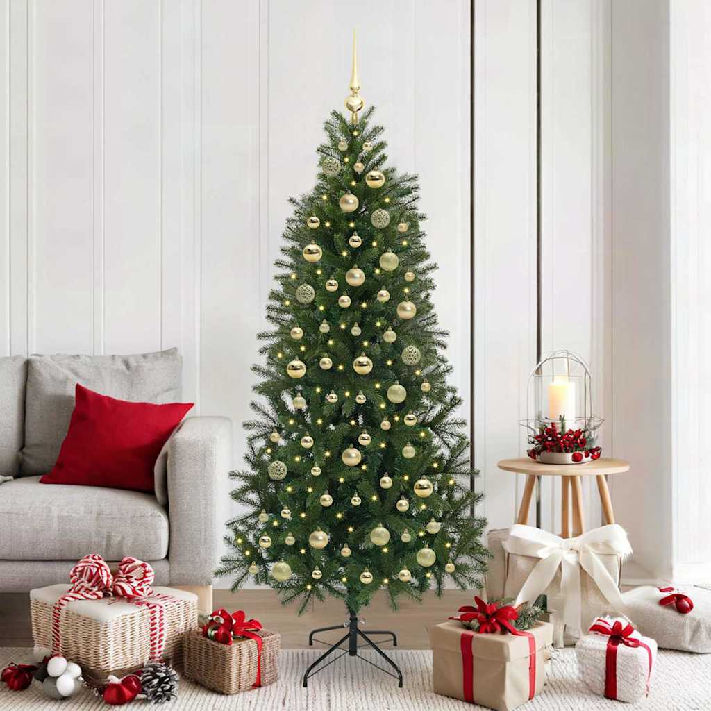 Albero di Natale artificiale con 300 LED Verde 180 cm PE e PVC 3397358