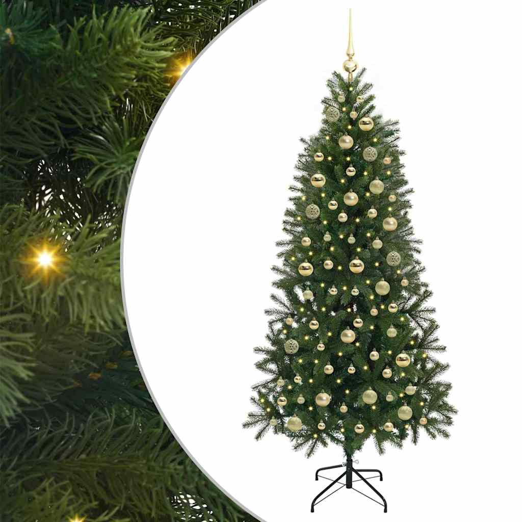 Albero di Natale artificiale con 300 LED Verde 180 cm PE e PVC 3397358