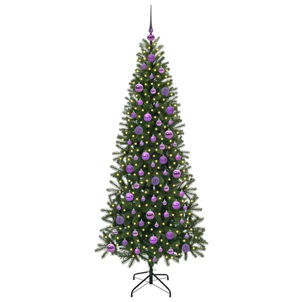 Albero di Natale Artificiale-Albero Natalizio con 300 LED Verde 180 cm PE e PVC 304640