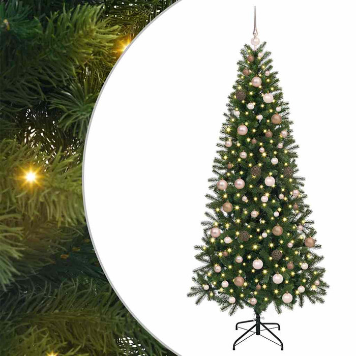 Albero di Natale artificiale con 300 LED Verde 210 cm PE e PVC 3397365