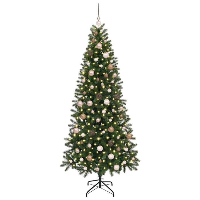 Albero di Natale artificiale con 300 LED Verde 210 cm PE e PVC 3397365