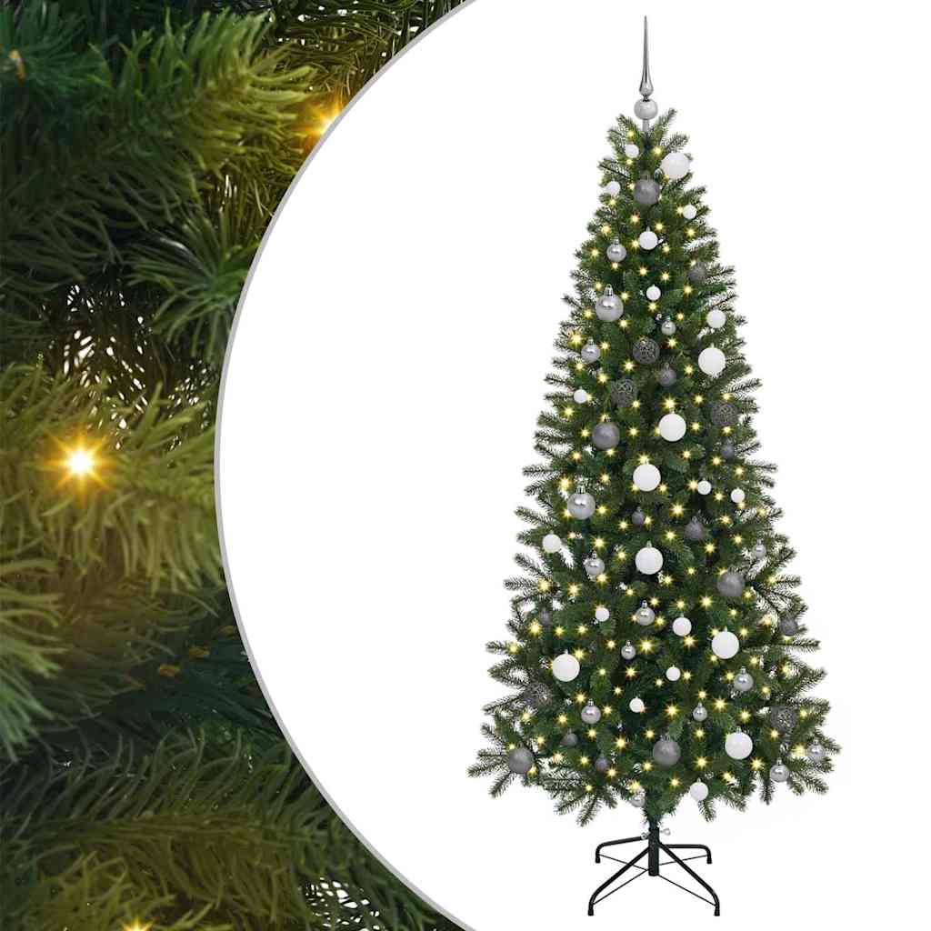 Albero di Natale artificiale con 300 LED Verde 210 cm PE e PVC 3397366