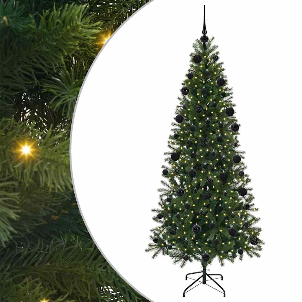 Albero di Natale Artificiale-Albero Natalizio con 300 LED Verde 210 cm PE e PVC 862584