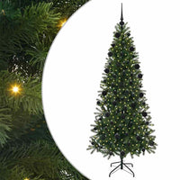 Albero di Natale Artificiale-Albero Natalizio con 300 LED Verde 210 cm PE e PVC 862584