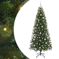 Albero di Natale Artificiale-Albero Natalizio con 300 LED Verde 210 cm PE e PVC 789224